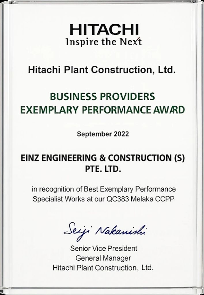 Exemplary Performance Award from Hitachi