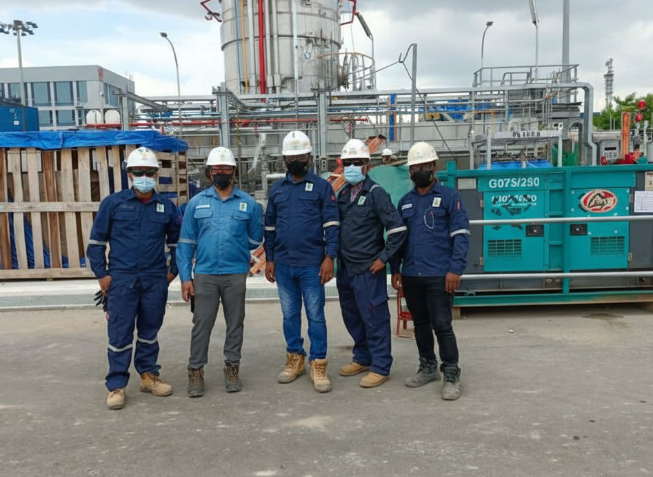 Dedicated EINZ project team posing at the Baker Hughes site